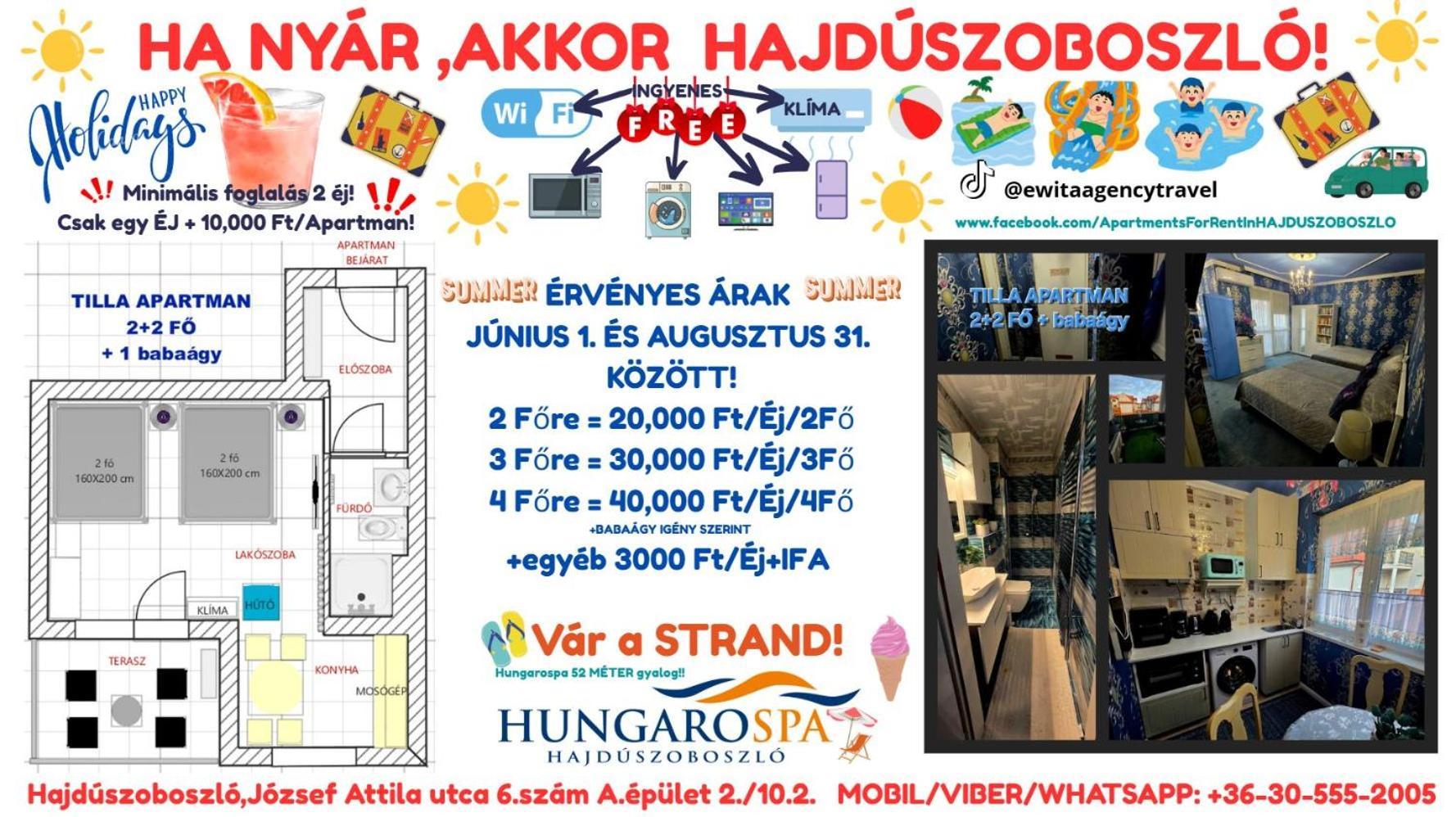 Tilla Apartman Hajdúszoboszló Extérieur photo